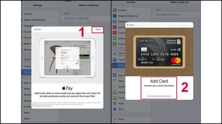 Hoàn thành các thông tin xác nhận và chọn Tiếp theo (Next) để có thể sử dụng Apple Pay