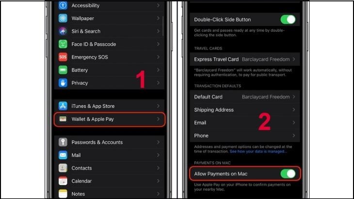 Bật Allow Payments on Mac để có thể sử dụng dịch vụ thanh toán trên máy tính
