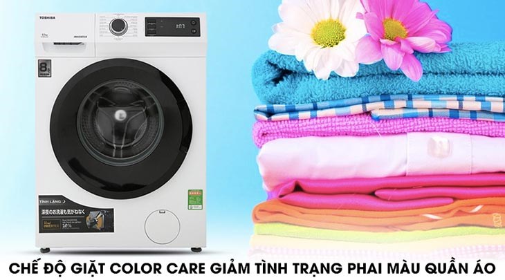 Máy giặt Toshiba Inverter 8.5 Kg TW-BH95S2V WK có chế độ giặt Color care giảm tình trạng phai màu quần áo