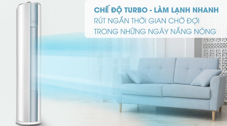 Máy lạnh tủ đứng Midea tích hợp chế độ làm lạnh nhanh giúp làm lạnh hiệu quả