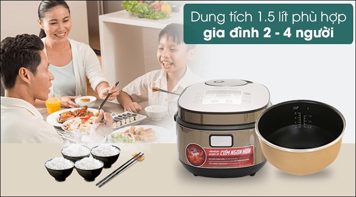 Nồi cơm điện tử Sunhouse mama 1.5 lít SHD8915 có nhiều tính năng hiện đại, đáp ứng đa dạng nhu cầu của các thành viên trong gia đình