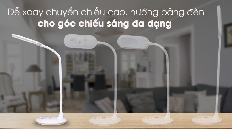 Đèn bàn học Điện Quang LDL05 đem lại góc chiếu sáng đa dạng nhờ khả năng xoay bảng đèn 