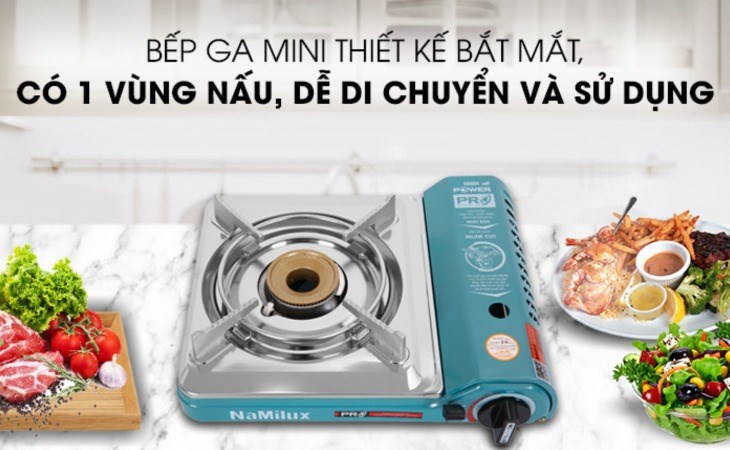 Bếp ga mini Namilux NH-P3031PS có thiết kế nhỏ gọn, dễ di chuyển 