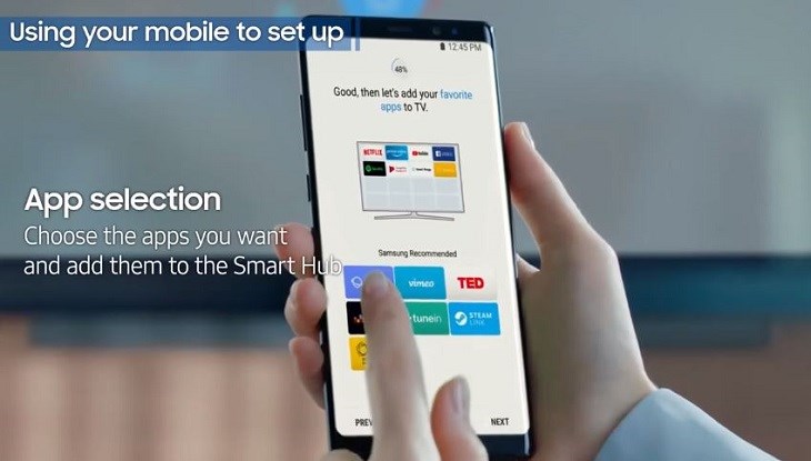 Sau khi kết nối với Smart tivi, bạn thêm ứng dụng yêu thích vào Smart Hub trên điện thoại