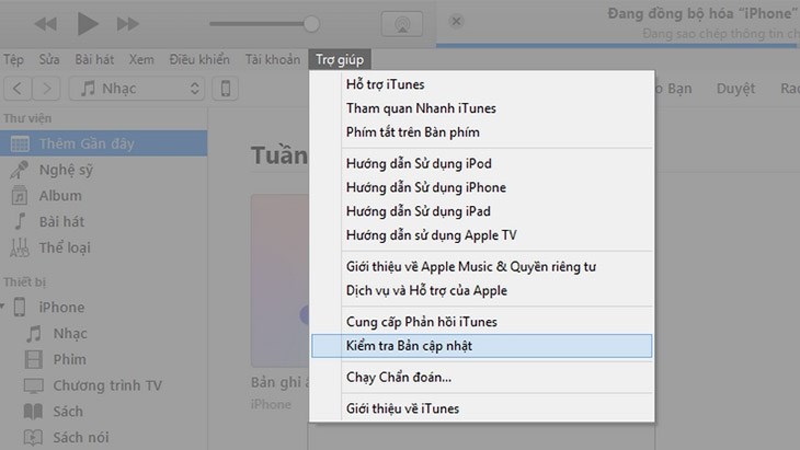 Bạn chọn mục Kiểm tra Bản cập nhật Bạn chọn mục Kiểm tra Bản cập nhật