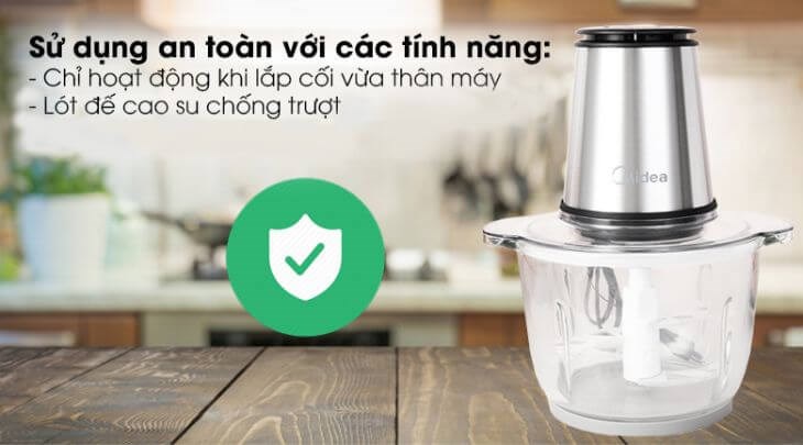 Máy xay thịt Midea MJ-BC300GS được tích hợp nhiều tiện ích an toàn với giá 1.310.000 VNĐ (giá cập nhật ngày 02/02/2023 và có thể thay đổi theo thời gian                                                                                                                                                                                                                                                       