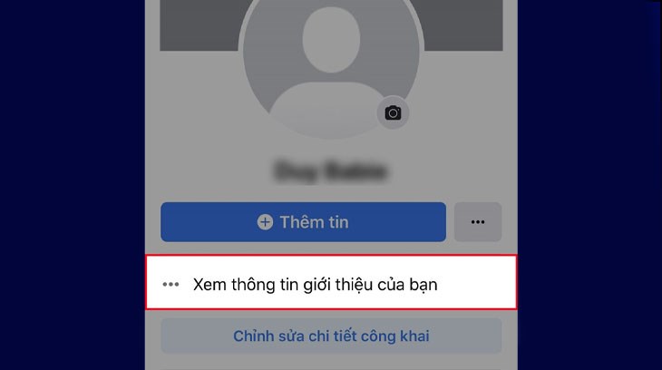 Nhấn vào Xem thông tin giới thiệu của bạn