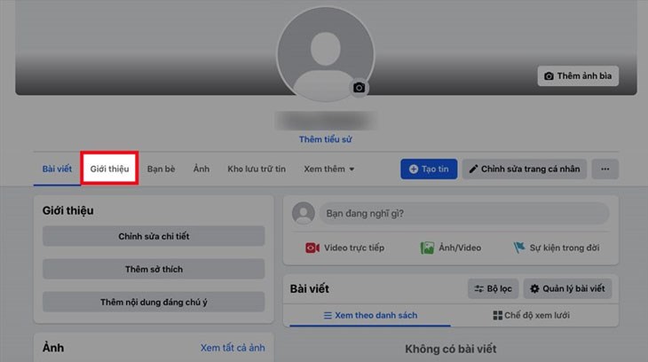 Bấm chọn Giới thiệu ở bên phải mục bài viết 