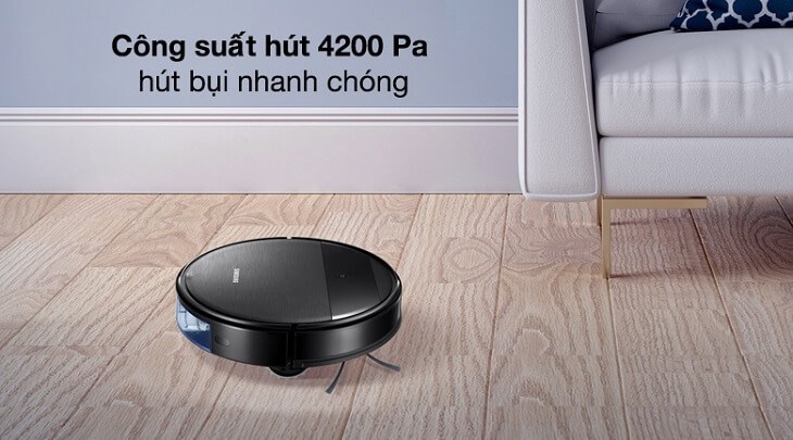 Robot hút bụi lau nhà Samsung VR05R5050WK/SV có công suất hút 4200 Pa, giúp hút bụi hiệu quả