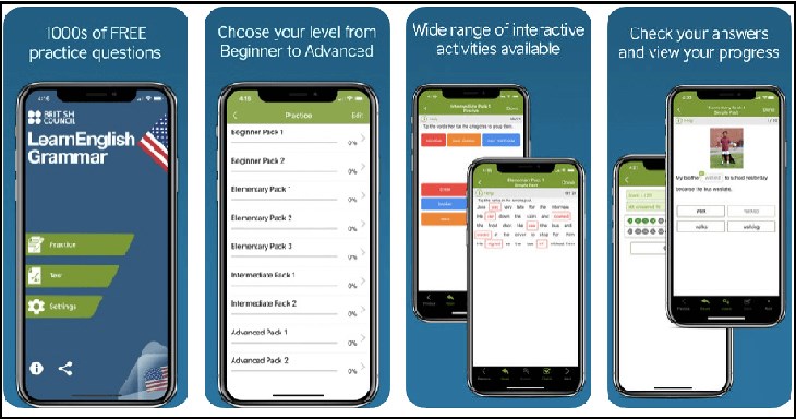 LearnEnglish Grammar giúp bạn hoàn thiện 4 kỹ năng nghe, nói, đọc, viết dễ dàng