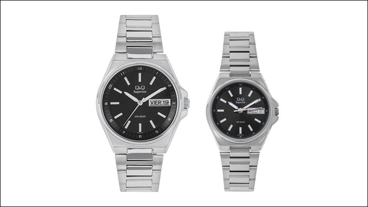 Đồng hồ đôi Q&Q S397J202Y/S396J202Y được thiết kế sang trọng, thanh lịch