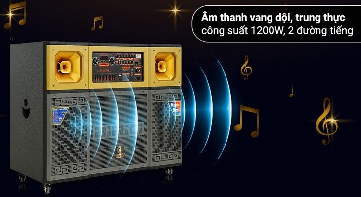 Loa kéo karaoke Birici NB-6889 1200W cho chất lượng âm thanh to rõ và vang xa, phù hợp cho không gian lớn trên 50m2