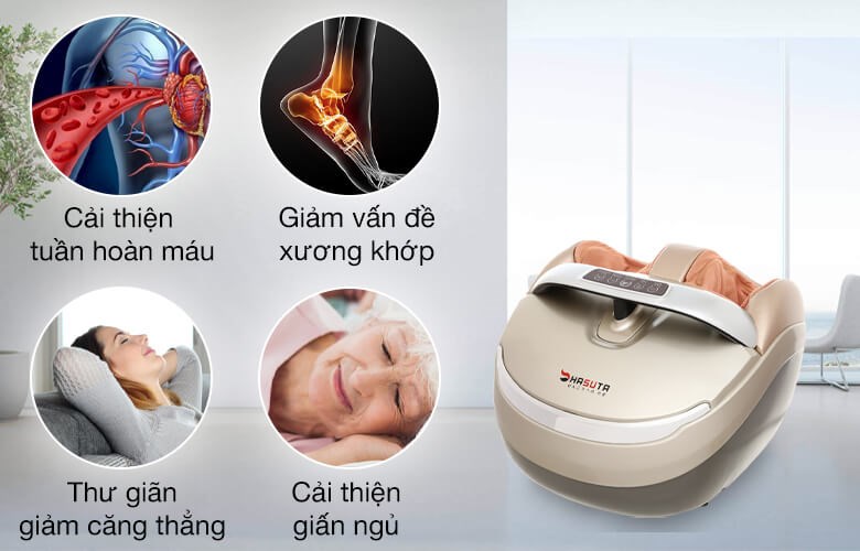 Máy Massage chân HASUTA HMF-320 giúp cải thiện tuần hoàn máu và giấc ngủ hiệu quả