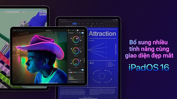Máy tính bảng iPad Pro M2 12.9 inch WiFi 512GB được chạy trên hệ điều hành iPadOS 16 nhiều tính năng nâng cấp trải nghiệm Máy tính bảng iPad Pro M2 12.9 inch WiFi 512GB được chạy trên hệ điều hành iPadOS 16 nhiều tính năng nâng cấp trải nghiệm