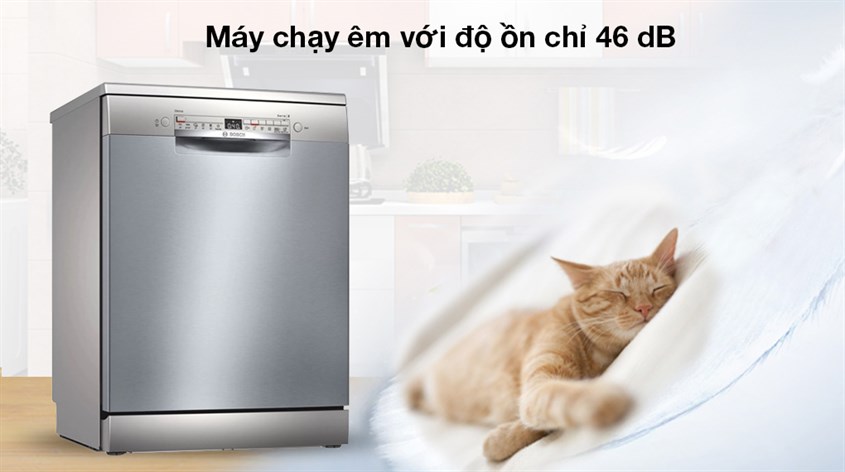 Máy rửa chén độc lập Bosch SMS2HAI12E có độ ồn chỉ 46dB