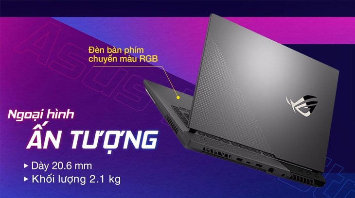 Laptop Asus Gaming ROG Strix G15 G513IH R7 (HN015W) sở hữu thiết kế độc đáo, hầm hố, cá tính