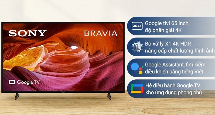 Google Tivi Sony 4K 65 inch KD-65X75K có thể được điều khiển bằng điện thoại tiện lợi