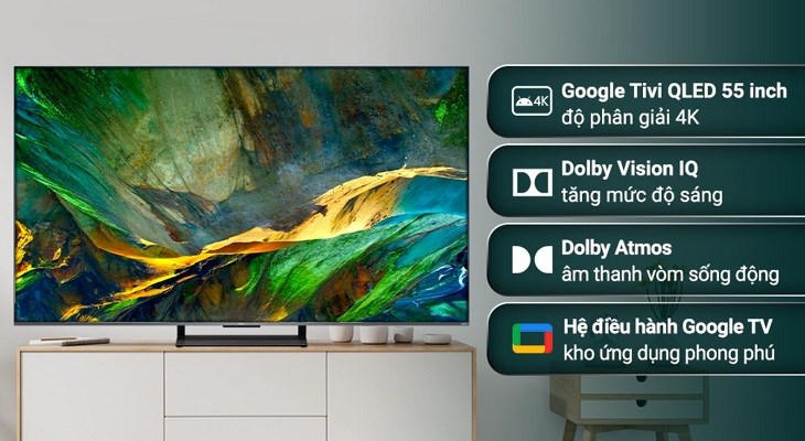 Google Tivi QLED TCL 4K 55 inch 55C735 hiển thị khung hình mượt mà, mang lại sự trải nghiệm xem đỉnh cao cho bạn