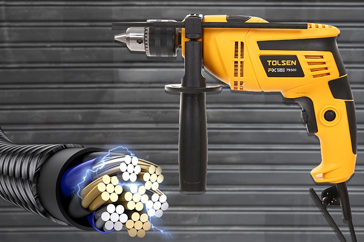 Máy khoan búa điện Tolsen 79501 500W đạt hiệu suất cao, bền bỉ Máy khoan búa điện Tolsen 79501 500W đạt hiệu suất cao, bền bỉ