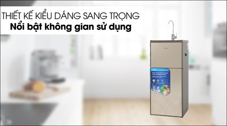 Máy lọc nước RO Midea MWP-S0820MR 8 lõi có kiểu dáng sang trọng, màu sắc hiện đại, tạo ấn tượng trong không gian sử dụng