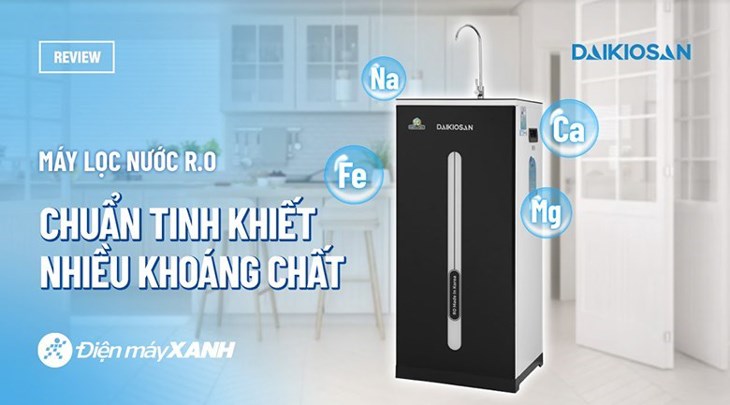 Vỏ máy lọc nước RO Daikiosan DXW-42010H 10 lõi được phủ lớp sơn tĩnh điện với phần kính cường lực sáng bóng, gia tăng tính thẩm mỹ cho không gian