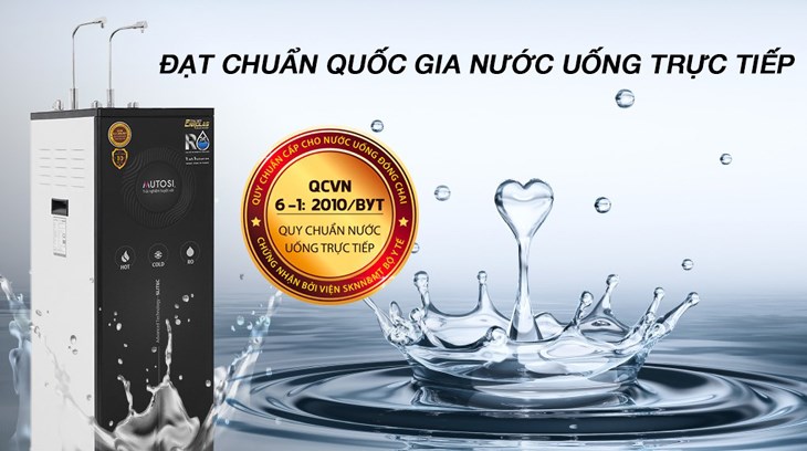 Nước sau khi lọc qua máy lọc nước RO nóng lạnh Mutosi MP-6100HCE 10 lõi có thể uống trực tiếp mà không cần đun sôi lại
