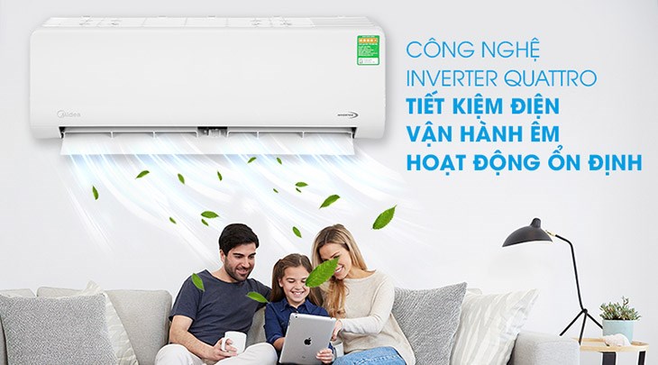 Máy lạnh Midea Inverter 1 HP MSAG-10CRDN8 tiết kiệm điện cho gia đình với công nghệ Inverter