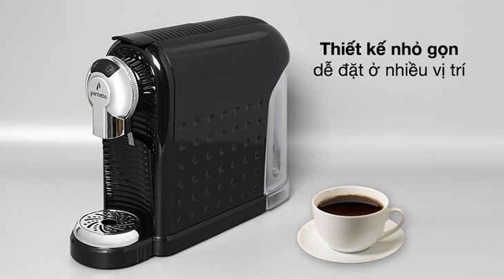 Máy pha cà phê Espresso Perfetto P.08 Đen có thiết kế nhỏ gọn với dung tích 0.8 lít nên không chiếm nhiều diện tích của không gian sử dụng