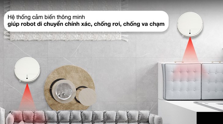 Đảm bảo cảm biến bộ đệm va chạm của robot hút bụi lau nhà Xiaomi Vacuum Mop 2 Lite BHR5217 sạch sẽ để robot vệ sinh hiệu quả