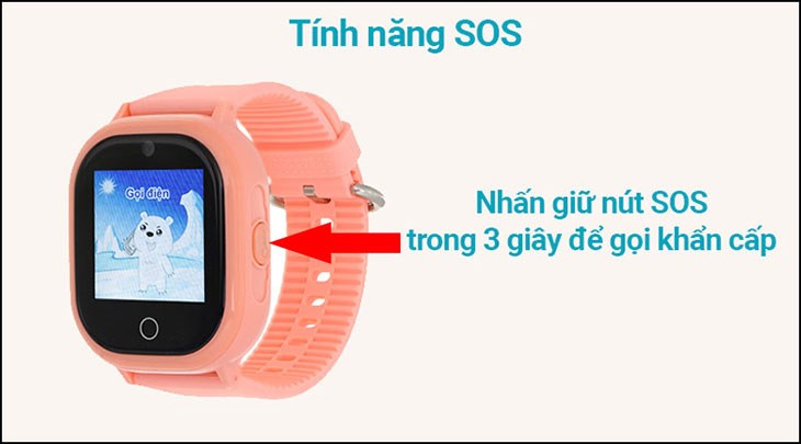 Kích hoạt SOS bằng cách nhấn giữ nút SOS của đồng hồ trong 3 giây