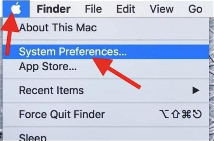 Nhấn nút Apple và chọn System Preferences