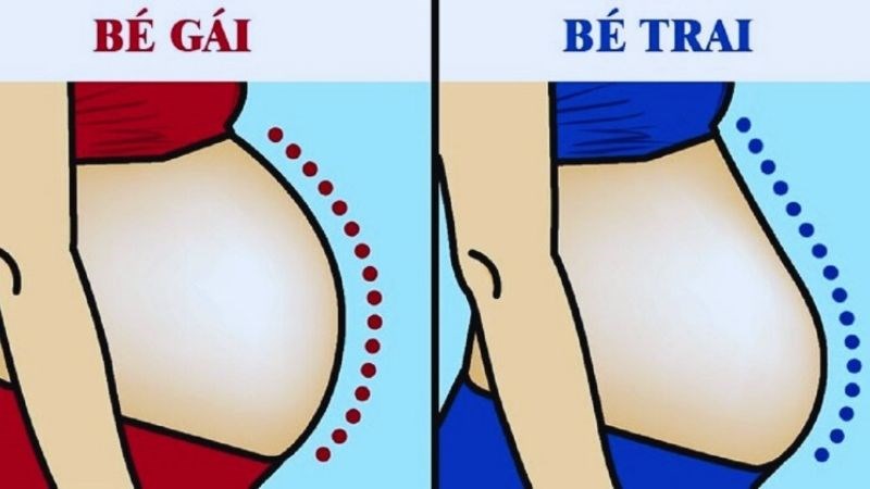 Hình dáng bụng giúp nhận biết giới tính của trẻ