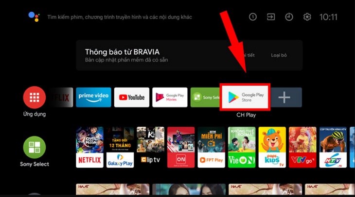 Chọn Google Play Store > chọn Tải ứng dụng Google Play (Download the Google Play app)