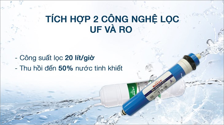 Màng lọc UF được tích hợp trên máy lọc nước RO nóng nguội lạnh Robot GRAND-X9WKUR 9 lõi đảm bảo tuyệt đối chất lượng nước lọc, an toàn hơn cho sức khỏe