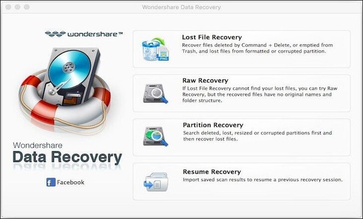 Bạn mở Wondershare Data Recovery và chọn chế độ phục hồi