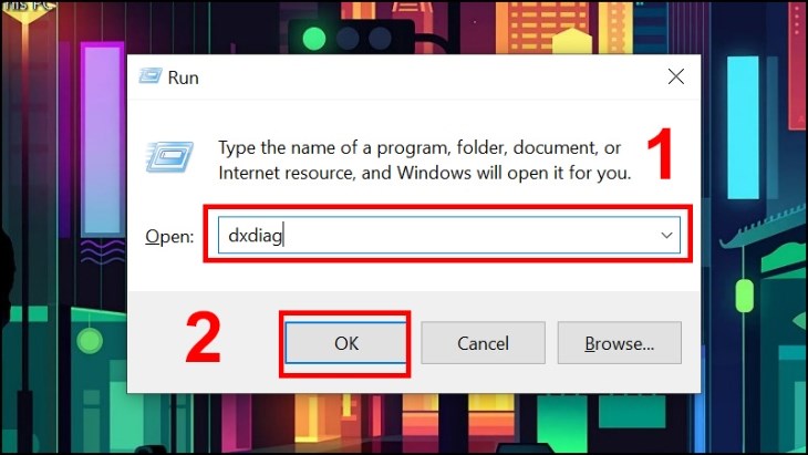 Câu lệnh dxdiag để mở DirectX Diagnostic Tool