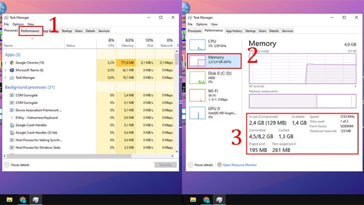 Các bước thao tác với Task Manager