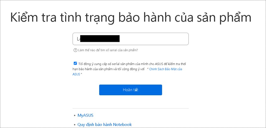 Bạn nhập Serial Number vào ô và bấm chọn Tôi đồng ý rồi nhấn Hoàn tất