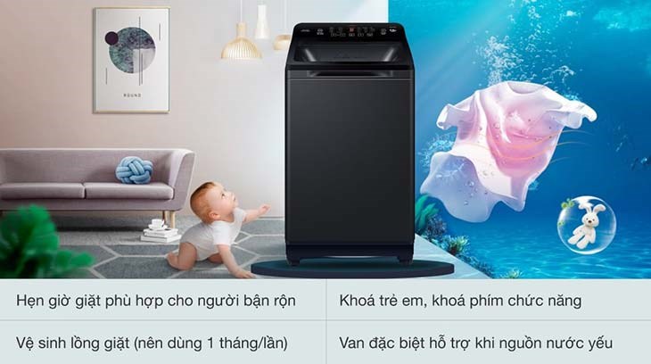 Hẹn giờ giặt phù hợp với người bận rộn