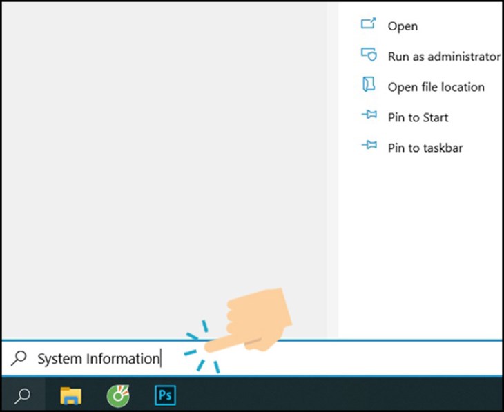 Bạn nhập System Information vào thanh tìm kiếm