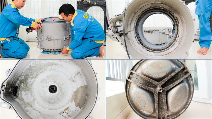 Các thợ kỹ thuật sẽ giúp vệ sinh máy giặt đúng kỹ thuật và hiệu quả hơn
