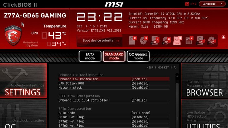 Menu BIOS giao diện mới trên dòng laptop MSI