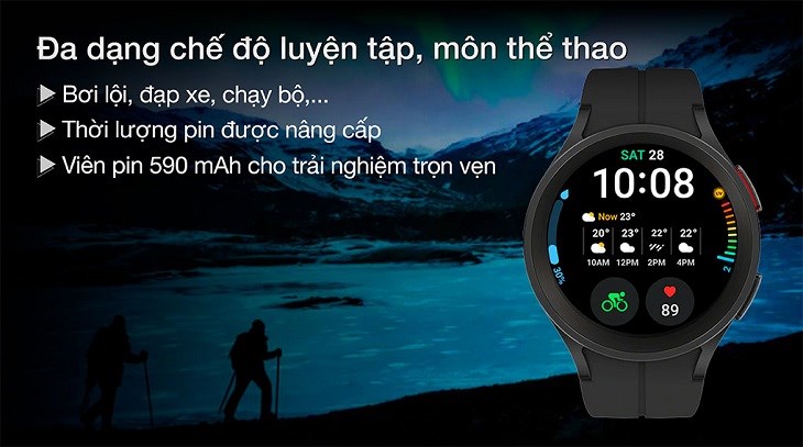 Đồng hồ thông minh Samsung Galaxy Watch5 Pro LTE 45 mm sở hữu kiểu dáng sang trọng, đẳng cấp thu hút mọi góc nhìn