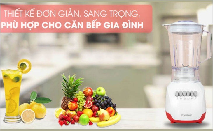 Máy xay sinh tố đa năng Comfee CJ-BL6020A có thiết kế đơn giản, sang trọng, phù hợp với mọi không gian bếp