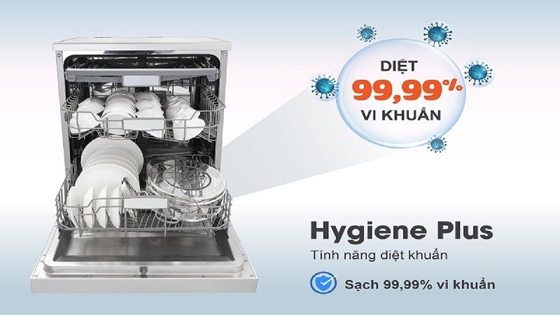 Máy rửa chén độc lập Electrolux ESF8730ROX trang bị công nghệ rửa diệt khuẩn Hygiene Plus loại bỏ hiệu quả các vết dầu mỡ, vi khuẩn hiệu quả