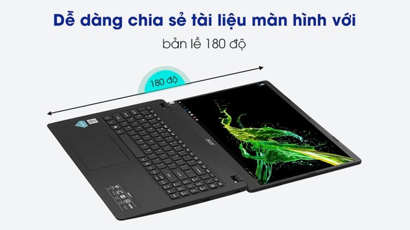 Laptop Acer Aspire A315 56 32TP i3 1005G1 với bản lề mở 180 độ