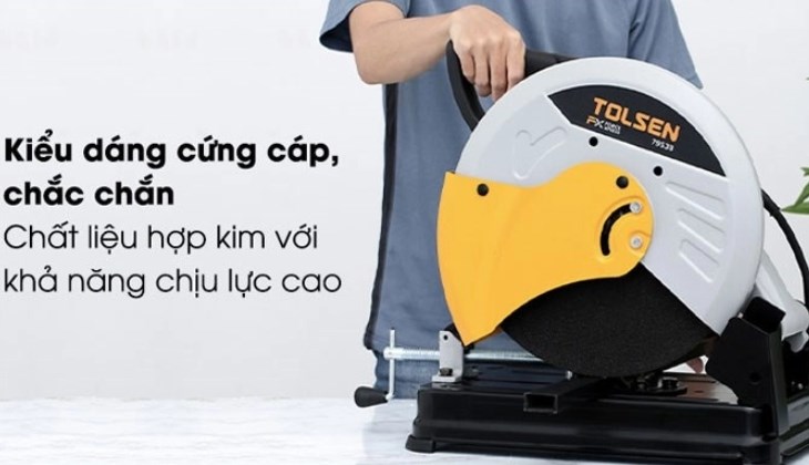 Máy cắt sắt Tolsen 79538 2500W được thiết kế với kiểu dáng cứng cáp, chắc chắn, đảm bảo sự hoạt động ổn định và bền bỉ