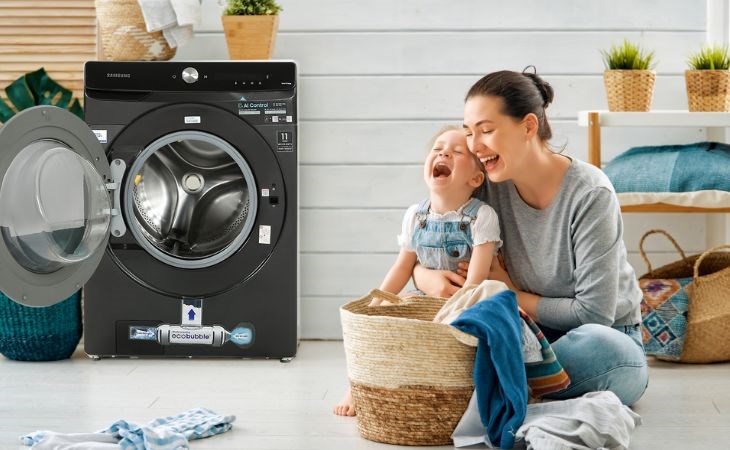 Máy giặt sấy nhận biết khối lượng giặt nhằm tối ưu lượnng nước, bột giặt phù hợp