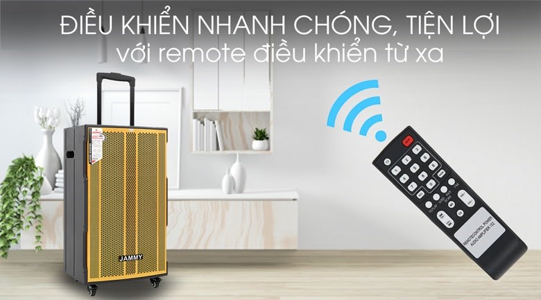 với remote điều khiển tiện lợi, tiết kiệm công sức di chuyển