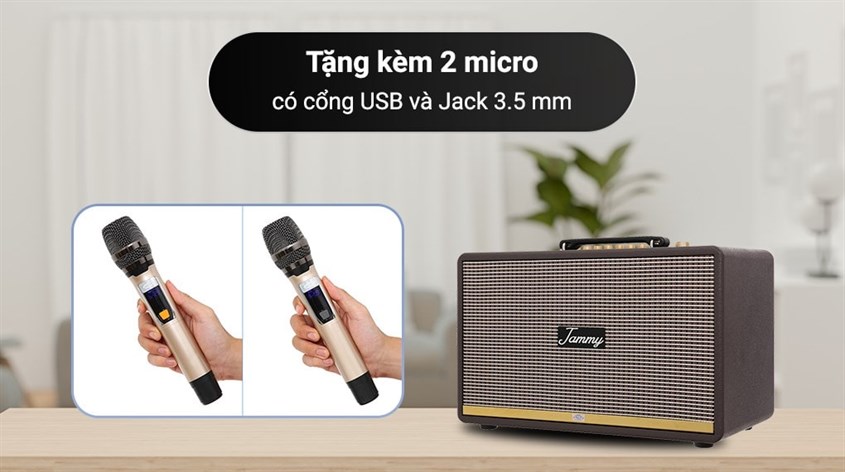 tặng kèm 2 micro không dây